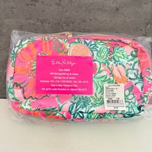 Lilly Pulitzer Neon Pink Tropical Floral Waist Pouch